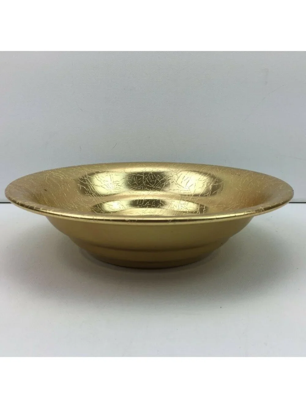 Vintage 60s West Bend Aluminum Round Bowl Decorative Gold Tabletop Accent Decor